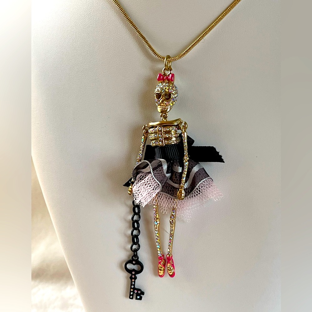 Betsey Johnson Skeleton Ballerina Necklace